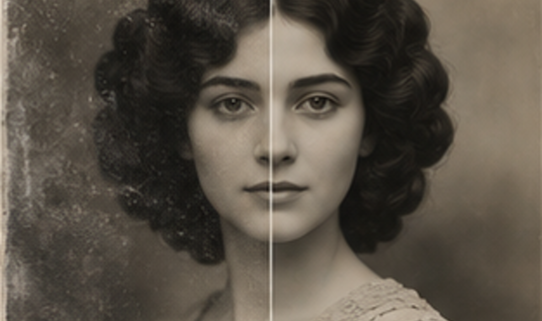 Deep AI image restoration before and after AI image generator example